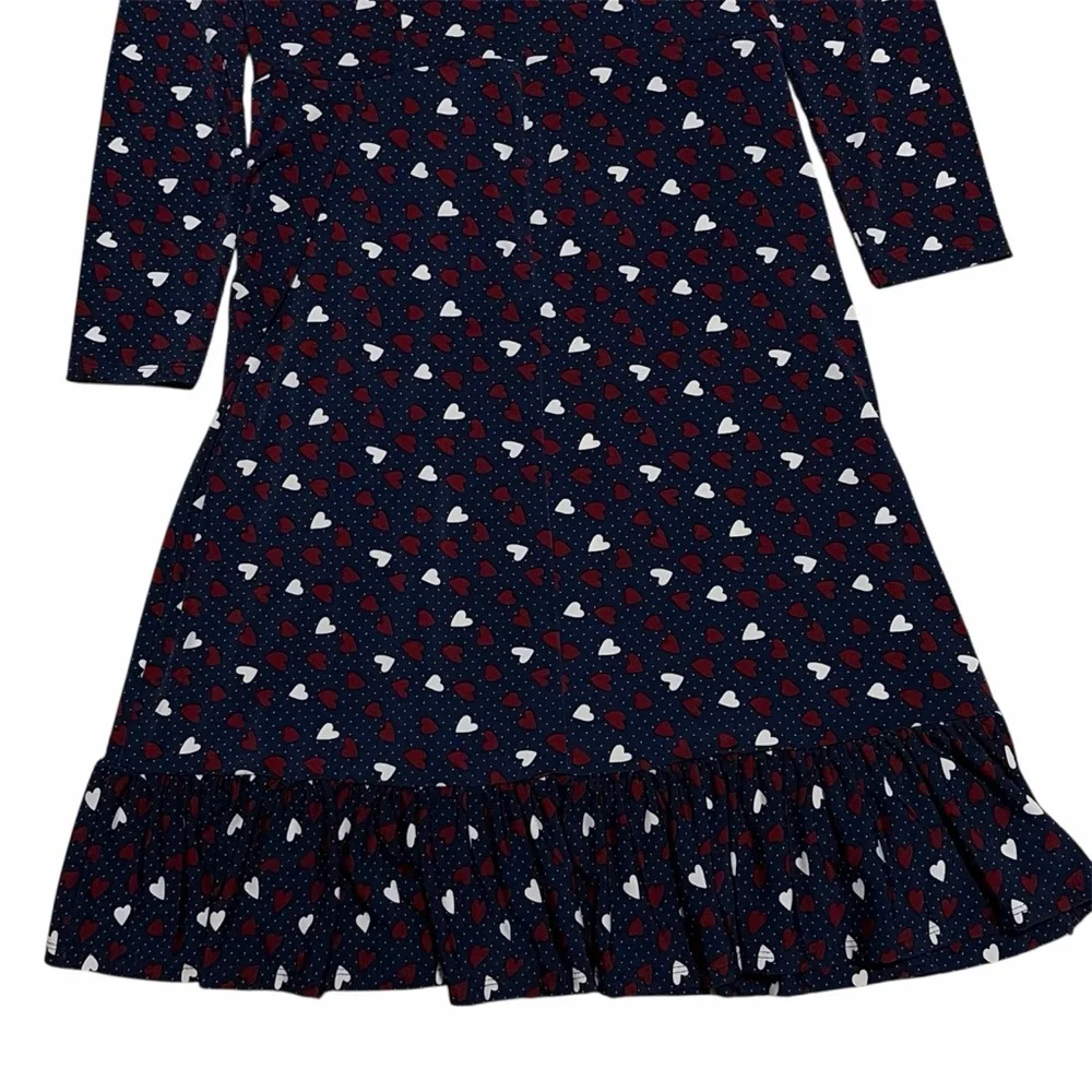 TALBOTS NWT Heart Print A-Line Jersey Sheath Dress 2 - Picture 7 of 15